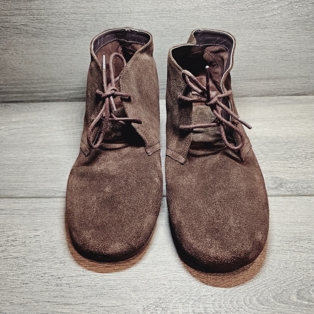 AEROSOLES Landlock Lace Up Ankle Booties Suede Dark Brown Chukka Desert Boots